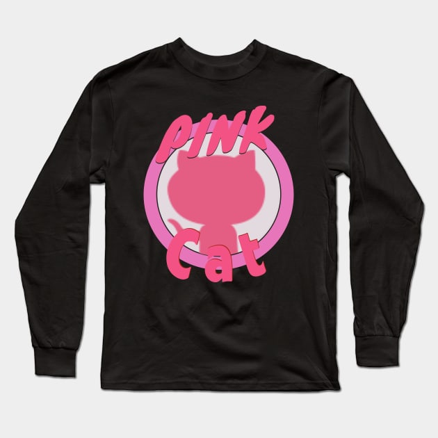 Pink cat Long Sleeve T-Shirt by Malgave store